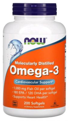 NOW Omega-3 1000мг, 200кап