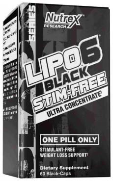 Жиросжигатель Nutrex  Lipo-6 Black ultra concentrate Stim-free 60 капсул
